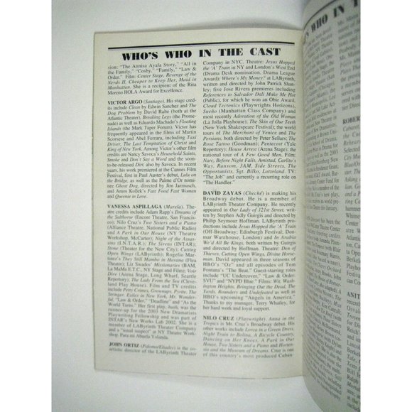 Anna in Tropics Playbill 2003 Royale Theatre Ticket Jimmy Smits Priscilla Lopez - Picture 11 of 12